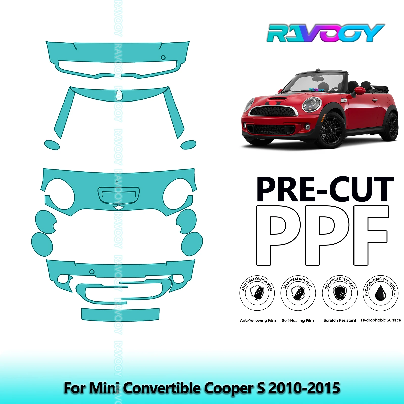 Car Front Kit+Rear Bumper 8.5Mil Clear Bra Precut PPF Paint Protection Film For Mini Convertible Cooper S 2010-2015
Car Front Kit+Rear Bumper 8.5Mil Clear Bra Precut PPF Paint Protection Film For Mini Convertible Cooper S 2010-2015