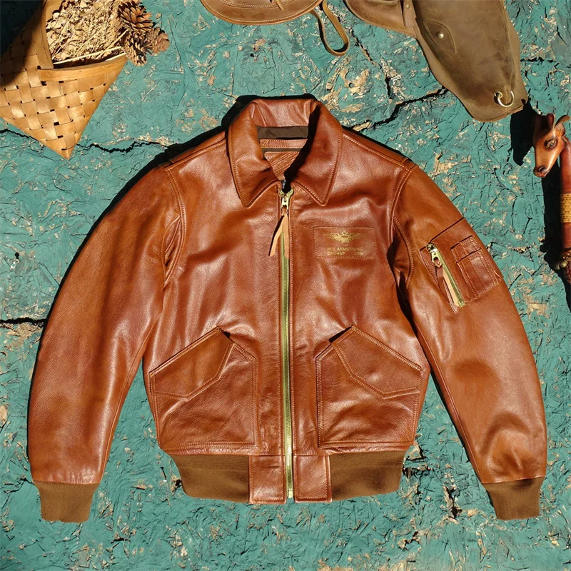 Warm Orange Top Layer Cowhide Genuine Leather Jaet Men's American Retro 45P Loose Version Flight Suit Cotton Warmth
Warm Orange Top Layer Cowhide Genuine Leather Jaet Men's American Retro 45P Loose Version Flight Suit Cotton Warmth