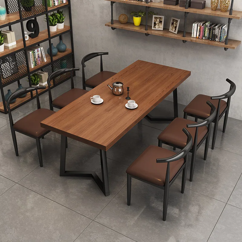 Bistro Bar Coffee Grill Restaurant Theme Western Restaurant Solid Wood Dining Table and Chair Combination
Bistro Bar Coffee Grill Restaurant Theme Western Restaurant Solid Wood Dining Table and Chair Combination