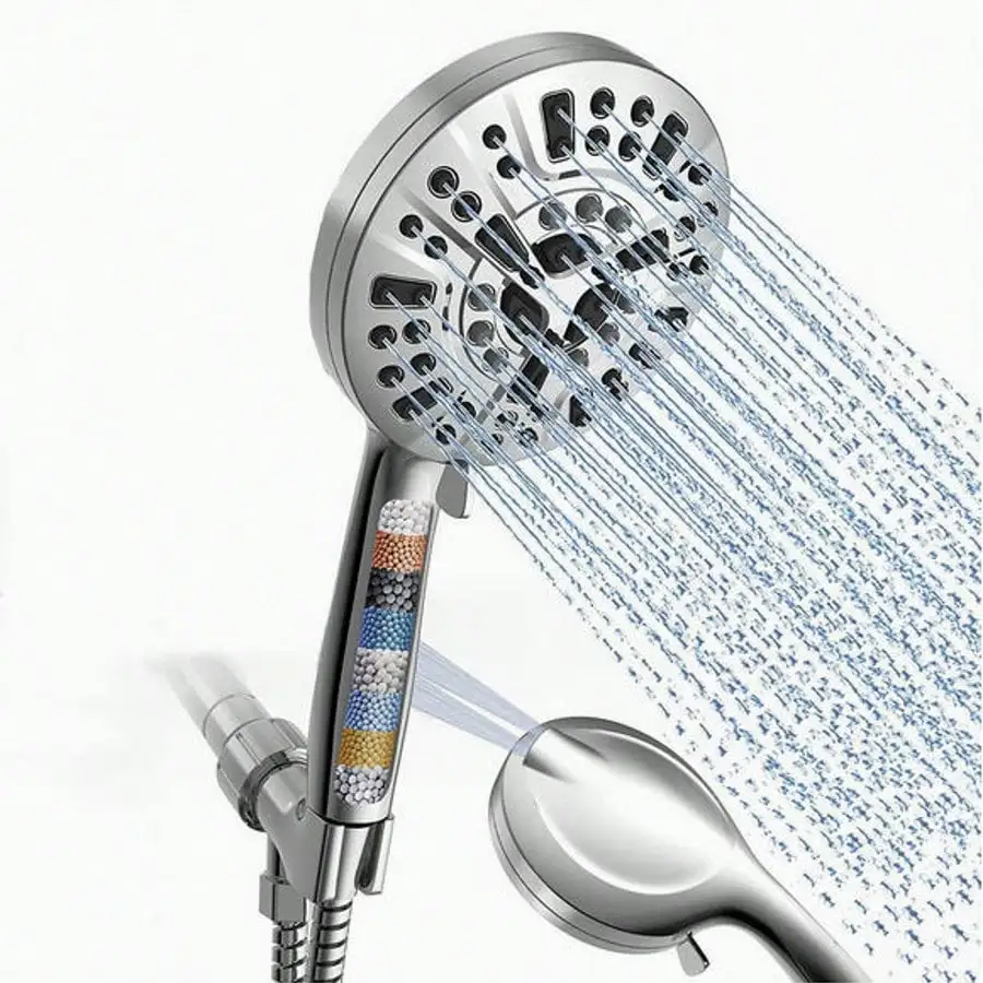 High Pressure Handheld Shower Head, 8 Function Multi-Mode Shower Sprayer, Plated Bathroom Water Nozzle With Back Side Spray Gun, Portable Bath Accessory For Home Bathroom
High Pressure Handheld Shower Head, 8 Function Multi-Mode Shower Sprayer, Plated Bathroom Water Nozzle With Back Side Spray Gun, Portable Bath Accessory For Home Bathroom