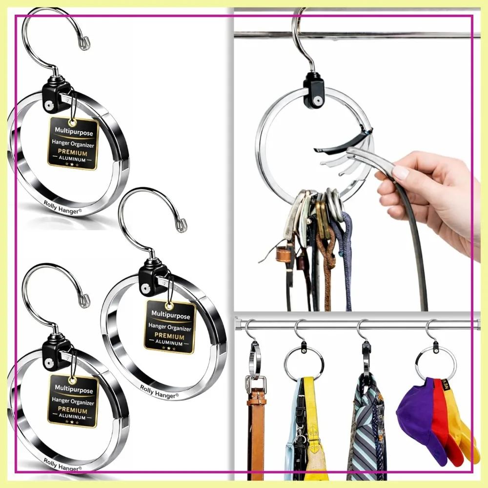 Premium Rotating Closet Space Saver – Heavy Duty 360° Swivel Organizer for Belts, Ties, Hats & Handbags – 3 Pack
Premium Rotating Closet Space Saver – Heavy Duty 360° Swivel Organizer for Belts, Ties, Hats & Handbags – 3 Pack
