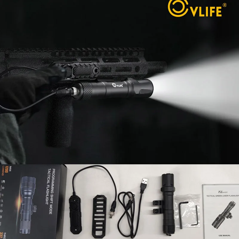 2000 Lumens Tactical Flashlight Compatible with M-Lok Rail Rechargeable High Lumen Rifle Light with Pressure Remote Switch
2000 Lumens Tactical Flashlight Compatible with M-Lok Rail Rechargeable High Lumen Rifle Light with Pressure Remote Switch