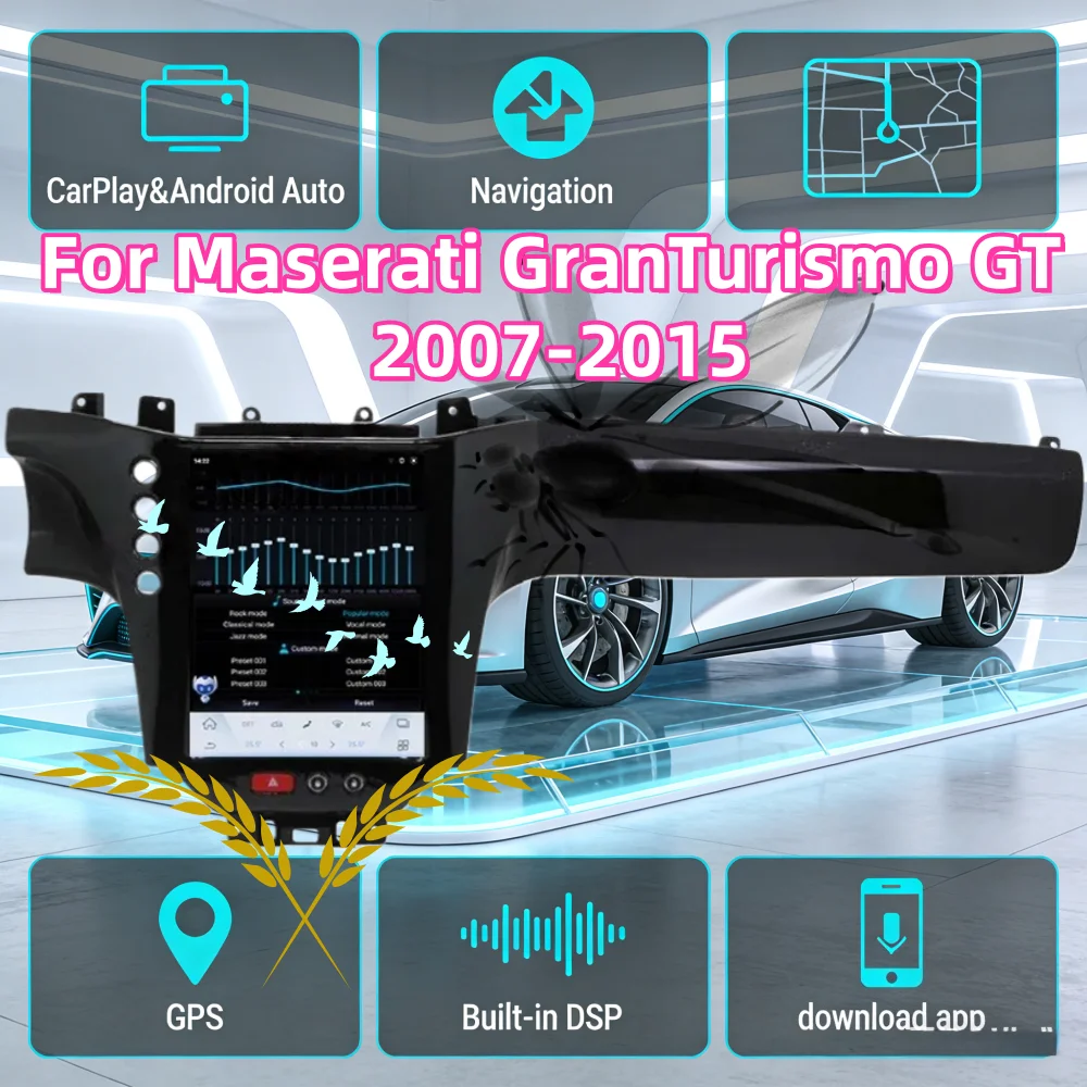 Автомобильный радиоприемник CarPlay Android 13 для Maserati GT 2005-2015, мультимедийный плеер, GPS-навигация, стерео головное устройство, 12,1-дюймовый сенсорный экран
Автомобильный радиоприемник CarPlay Android 13 для Maserati GT 2005-2015, мультимедийный плеер, GPS-навигация, стерео головное устройство, 12,1-дюймовый сенсорный экран