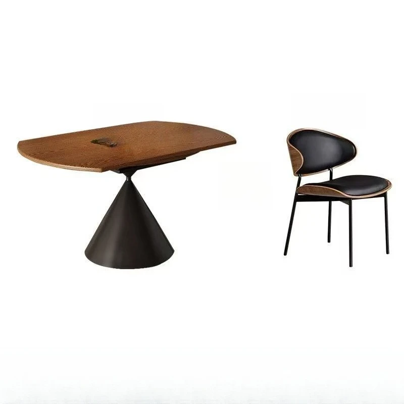 Retro medieval style dining table and chair combination walnut home small apartment solid wood round table rotating
Retro medieval style dining table and chair combination walnut home small apartment solid wood round table rotating