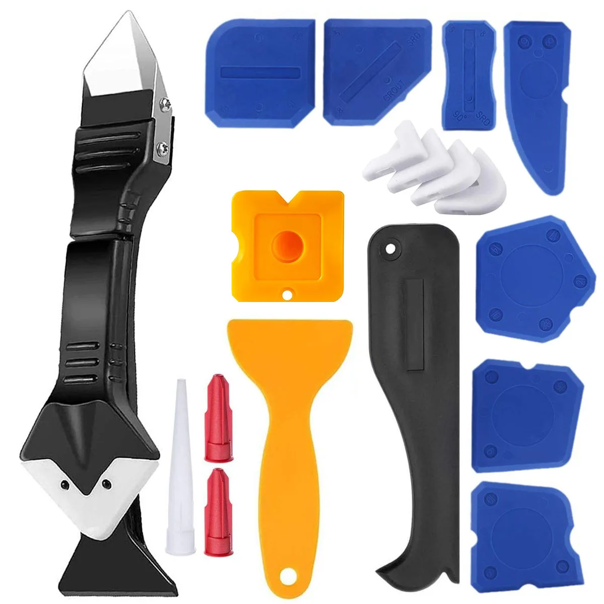 19 Caulking Tool Kit,Reusable Silicone Glue Corner Scrapers with Replaceable Pads Home Window Glass Caulk Remover Great Caulk
19 Caulking Tool Kit,Reusable Silicone Glue Corner Scrapers with Replaceable Pads Home Window Glass Caulk Remover Great Caulk