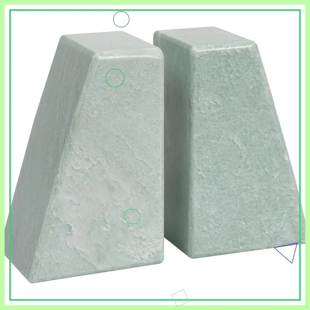 11LB Heavy Marble Bookends for Shelves, Light Green Triangular Set of 2, Decorative Stone Book Ends
11LB Heavy Marble Bookends for Shelves, Light Green Triangular Set of 2, Decorative Stone Book Ends