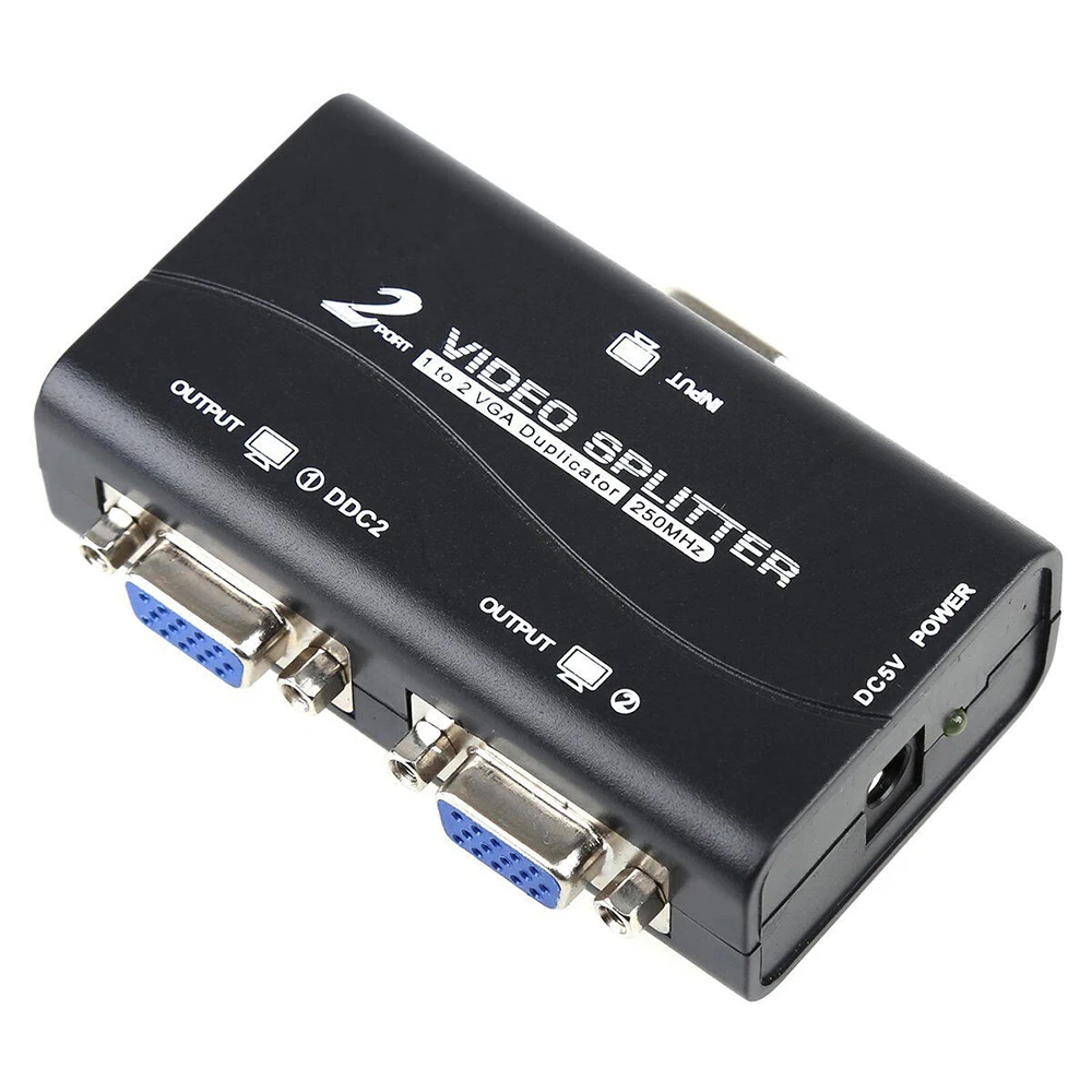 Portable with USB cable 1 PC to 2 Monitor Video Splitter Adapter VGA Splitter Duplicator
Portable with USB cable 1 PC to 2 Monitor Video Splitter Adapter VGA Splitter Duplicator