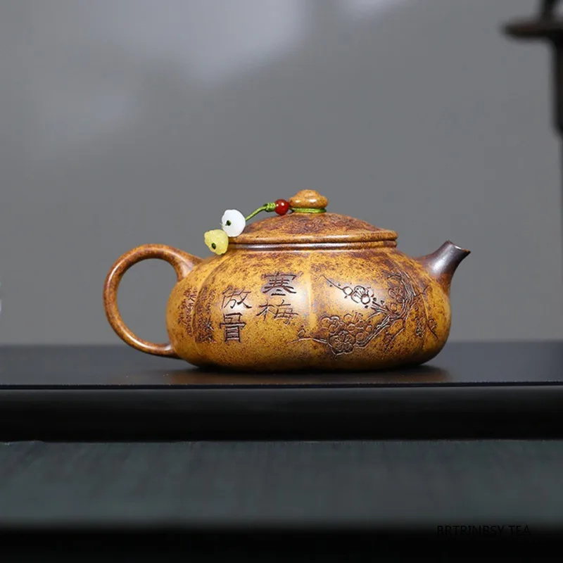 260ml Yixing Handmade Purple Clay Teapot Flower Pattern Tea Pot Beauty Tea Infuser Kettle Chinese Zisha Household Teaware
260ml Yixing Handmade Purple Clay Teapot Flower Pattern Tea Pot Beauty Tea Infuser Kettle Chinese Zisha Household Teaware