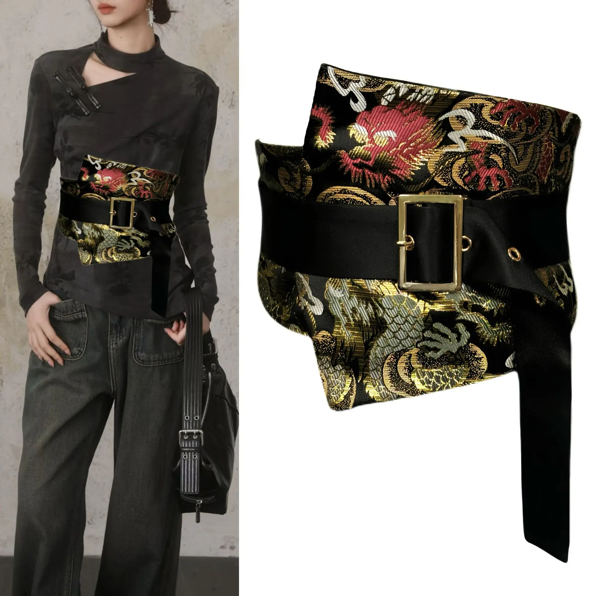 Japanese Kimono Yukata Obi Belt Crane Floral Printed Haori Belt Women Hanfu Brocade Jacquard Waistband Shirt Decor Accessories
Japanese Kimono Yukata Obi Belt Crane Floral Printed Haori Belt Women Hanfu Brocade Jacquard Waistband Shirt Decor Accessories