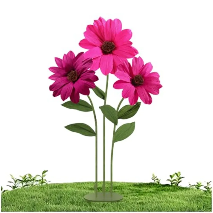 Giant Flower with Heavy Duty Iron Base Stand, Aluminum Pipe Stems Large Artificial Daisy Paper Flowers Decorations for Outdoor
Giant Flower with Heavy Duty Iron Base Stand, Aluminum Pipe Stems Large Artificial Daisy Paper Flowers Decorations for Outdoor