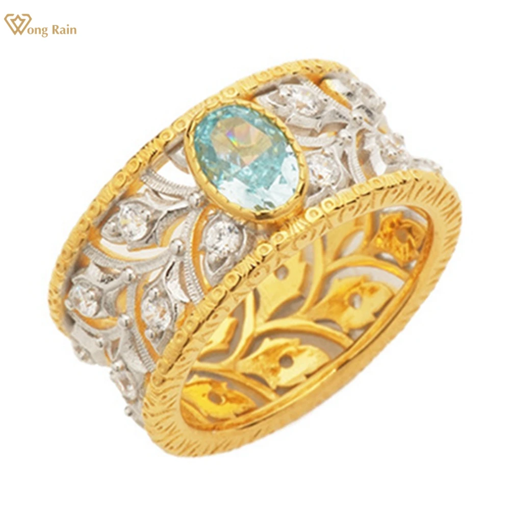 Wong Rain Sparkling Solid 925 Sterling Silver Oval Cut Paraiba Tourmaline High Carbon Diamond Gems Engagement Rings Fine Jewelry 
Wong Rain Sparkling Solid 925 Sterling Silver Oval Cut Paraiba Tourmaline High Carbon Diamond Gems Engagement Rings Fine Jewelry