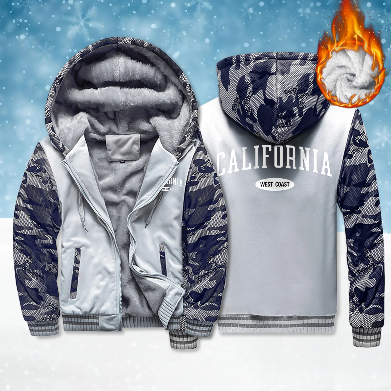 In The California West Printing Zipper Jacket Men Winter Thicken Loose Long Sleeve Casual Unisex Fleece Fashion Sweatshirt
In The California West Printing Zipper Jacket Men Winter Thicken Loose Long Sleeve Casual Unisex Fleece Fashion Sweatshirt