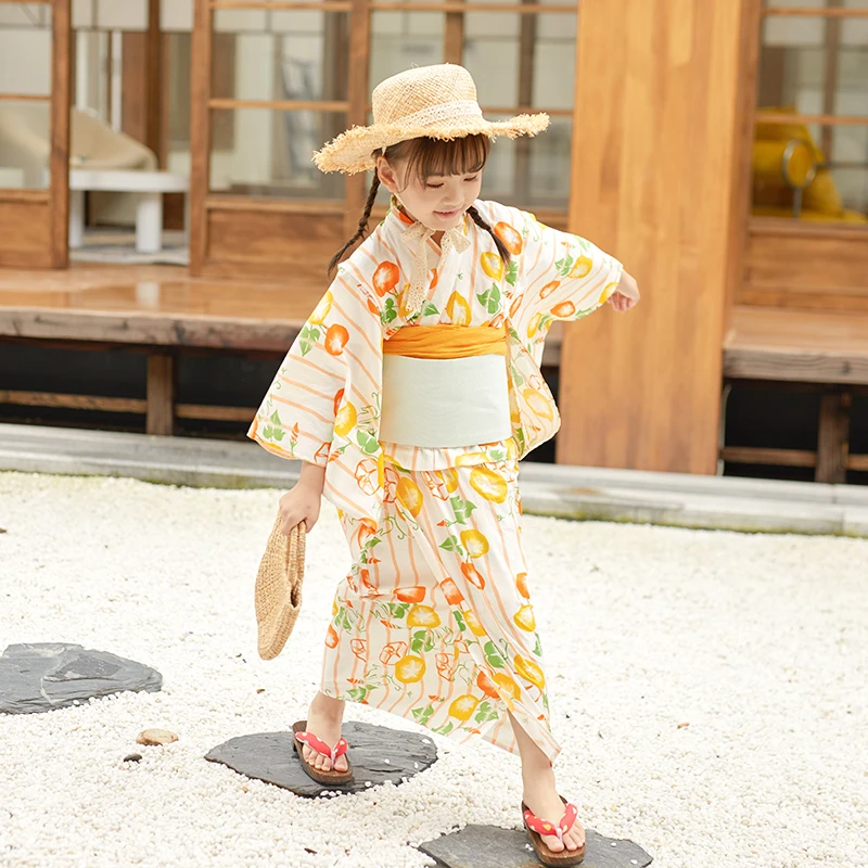 Japan Style Children's Traditional Kimono 100% Cotton Floral Prints Girl's Cute Summer Dress Performing Wear Cosplay Clothing
Japan Style Children's Traditional Kimono 100% Cotton Floral Prints Girl's Cute Summer Dress Performing Wear Cosplay Clothing