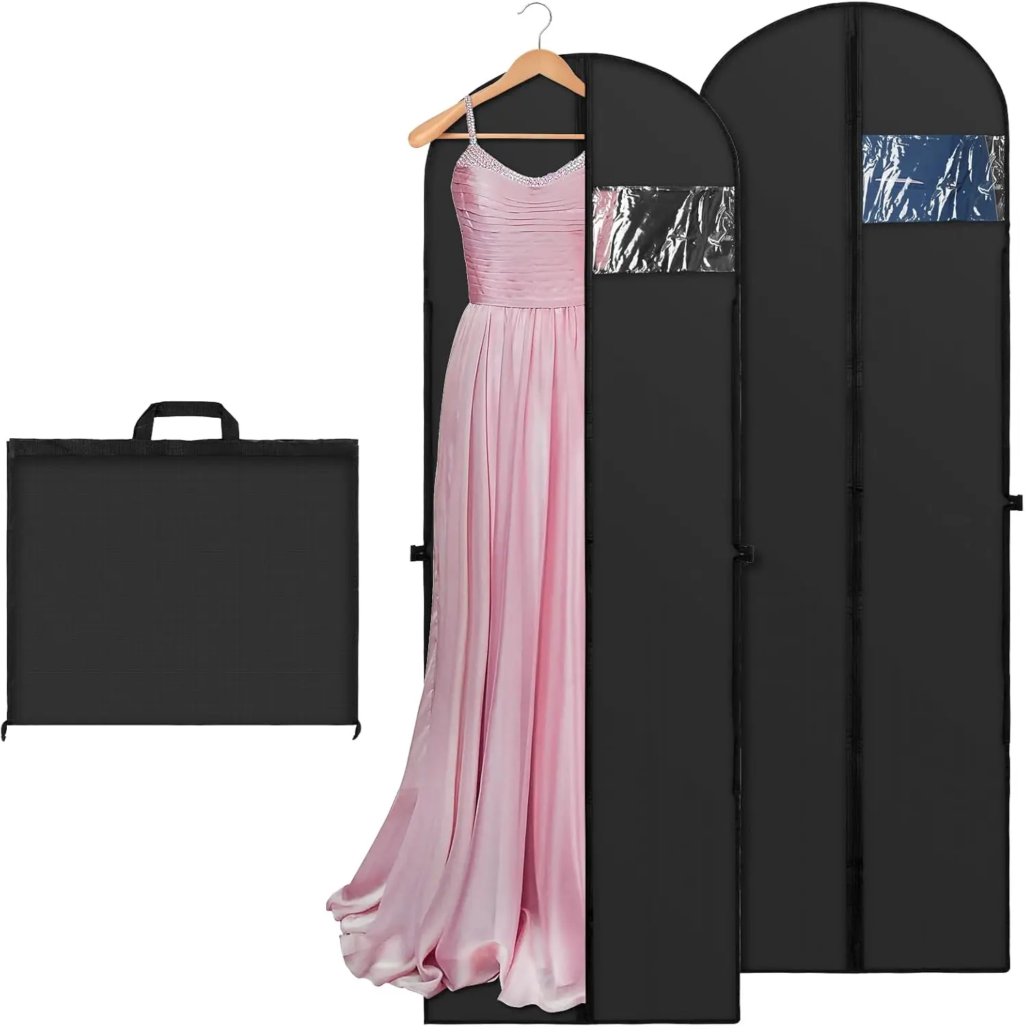 2-Pack 70" Long Garment Bags for Travel, Dress Bags for Gowns & Tuxedos, Black
2-Pack 70" Long Garment Bags for Travel, Dress Bags for Gowns & Tuxedos, Black