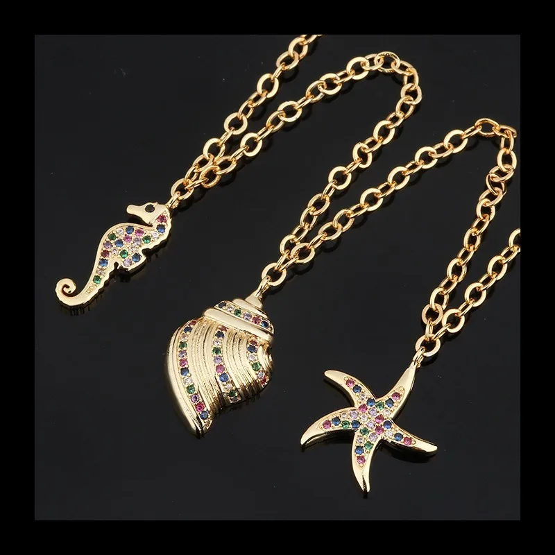 Hot Selling Necklace Women South American Fashion Shining Colored Zirconium Seahorse Combination Necklace Versatile Deco
Hot Selling Necklace Women South American Fashion Shining Colored Zirconium Seahorse Combination Necklace Versatile Deco