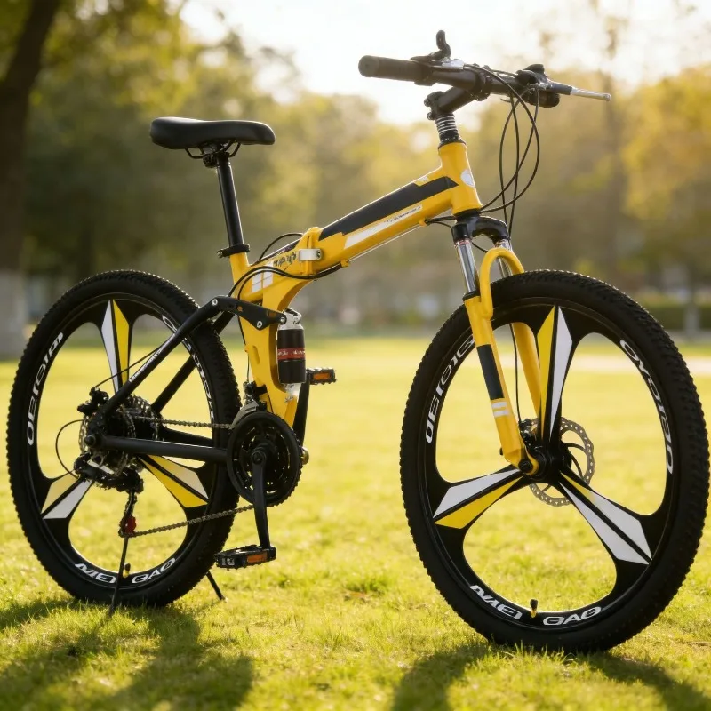 Folding mountain bike, soft tail gear 26 adult riding commuter bike
Folding mountain bike, soft tail gear 26 adult riding commuter bike