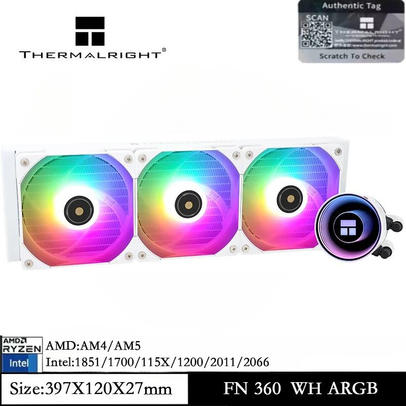 Thermalright Frozen Notte 360, белый ARGB, жидкое охлаждение процессора, 360, белый кулер для процессора, спецификации для AM5 AM4 Intel 1700/115X/2066
Thermalright Frozen Notte 360, белый ARGB, жидкое охлаждение процессора, 360, белый кулер для процессора, спецификации для AM5 AM4 Intel 1700/115X/2066