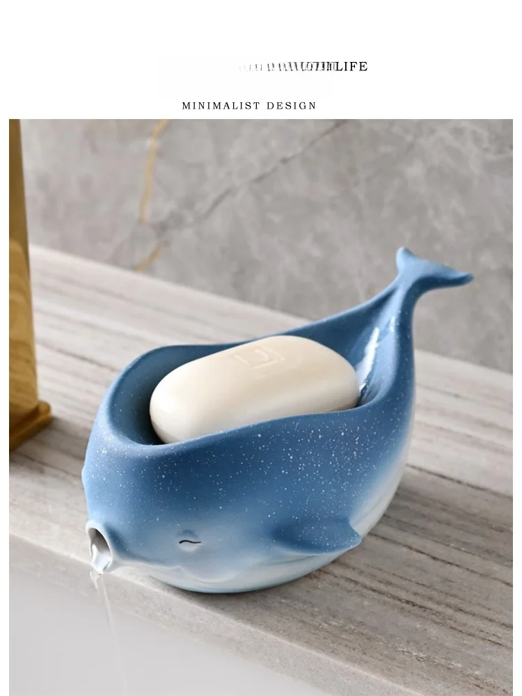 Tlife Whale Ceramic Soap Dish Drainage Soap Box Luxury Shark Bathroom Accessories Soap Holder Nordic Style Cartoon Element
Tlife Whale Ceramic Soap Dish Drainage Soap Box Luxury Shark Bathroom Accessories Soap Holder Nordic Style Cartoon Element