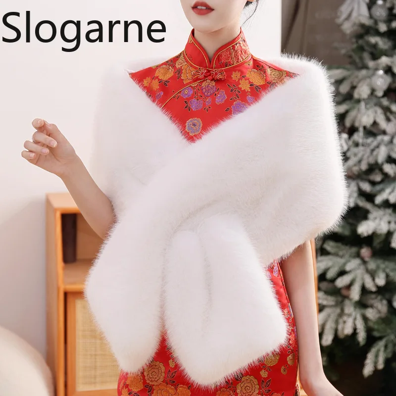 Женская меховая шаль для свадебной вечеринки, женская зимняя новая накидка из искусственного меха, длина 160 см, ширина 28 см, меховые шарфы, 2026 новогодние подарки
Женская меховая шаль для свадебной вечеринки, женская зимняя новая накидка из искусственного меха, длина 160 см, ширина 28 см, меховые шарфы, 2026 новогодние подарки