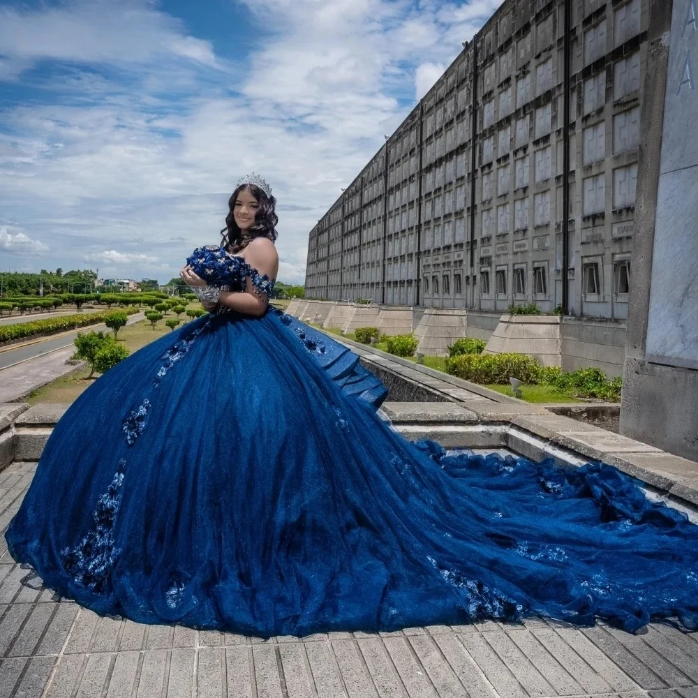 Королевские синие платья Quinceanera, бальное платье с открытыми плечами, аппликации, цветочные платья из бисера Sweet 16, 15 лет, по индивидуальному заказу
Королевские синие платья Quinceanera, бальное платье с открытыми плечами, аппликации, цветочные платья из бисера Sweet 16, 15 лет, по индивидуальному заказу