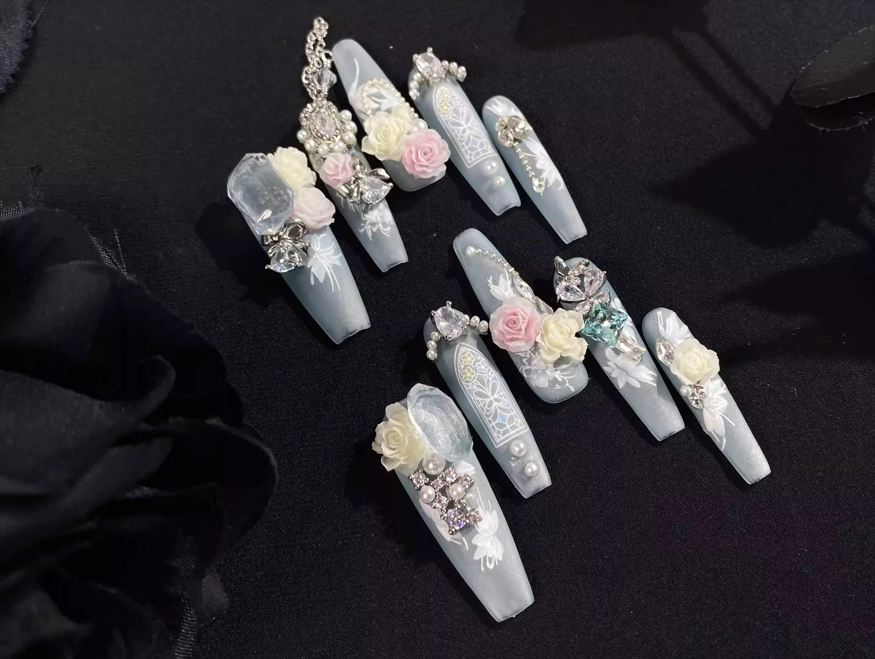 Hand-worn Manicure Advanced Sense New Chinese-style Haze Gray-blue Gentle Color Engraved Manicure Patch Custom Products
Hand-worn Manicure Advanced Sense New Chinese-style Haze Gray-blue Gentle Color Engraved Manicure Patch Custom Products