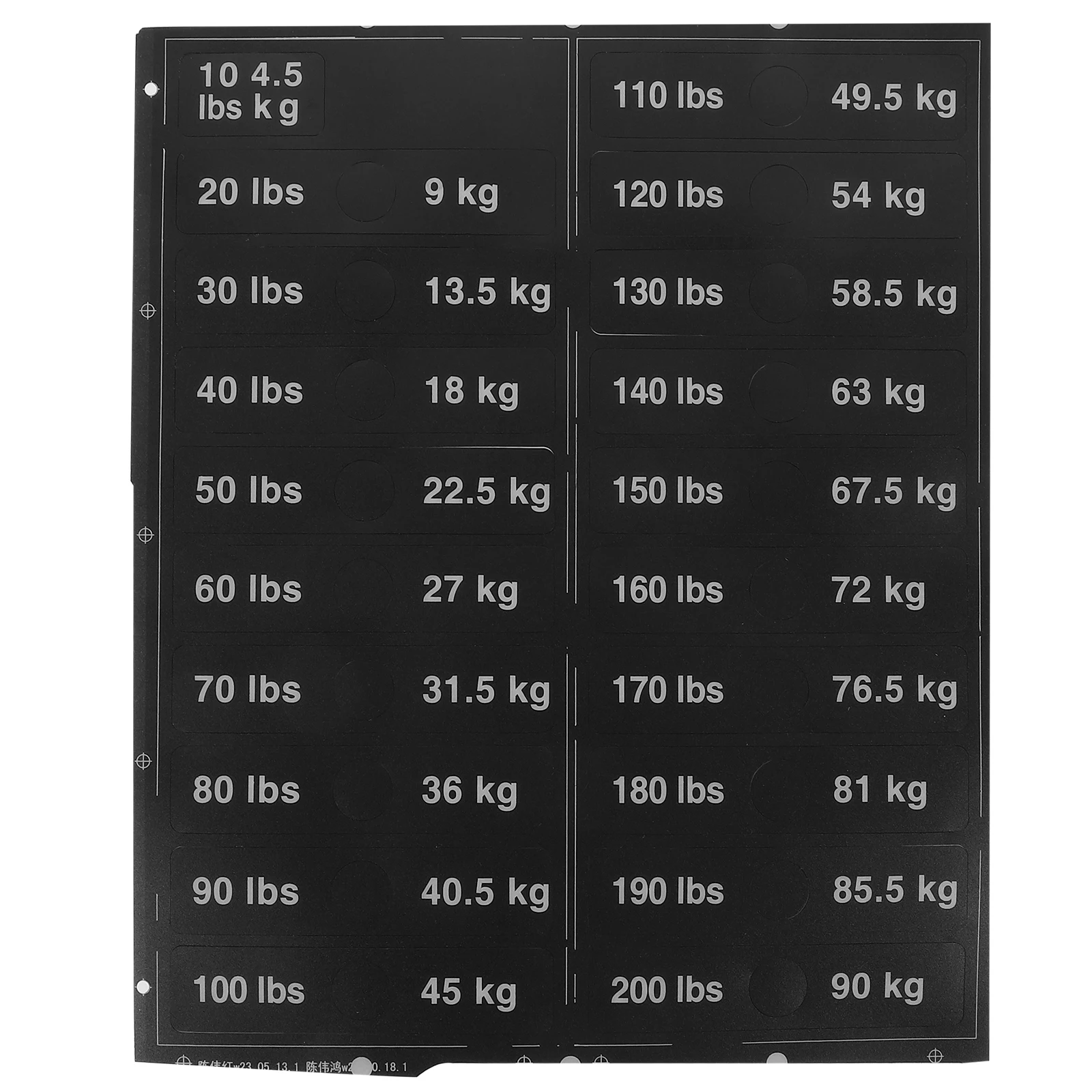 Weight Label Number Stickers Tags Gym Labels Sign Equipment for Weighting Block
Weight Label Number Stickers Tags Gym Labels Sign Equipment for Weighting Block