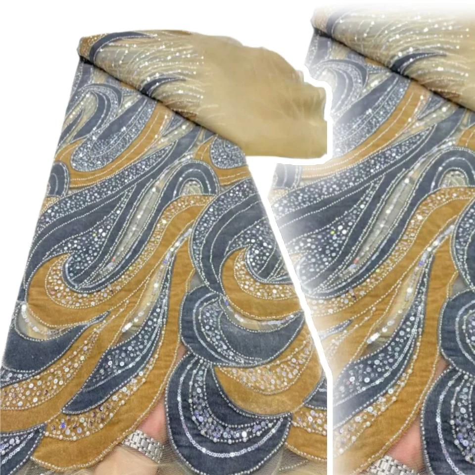 Роскошная элегантная кружевная ткань ручной работы с блестками и бисером, высокое качество, африканская кружевная ткань с блестками для свадебного шитья CC1185
Роскошная элегантная кружевная ткань ручной работы с блестками и бисером, высокое качество, африканская кружевная ткань с блестками для свадебного шитья CC1185