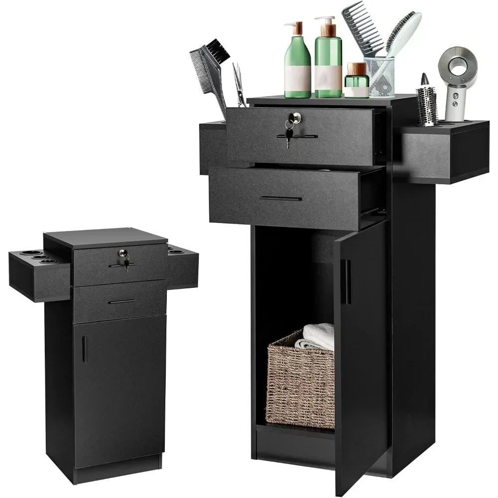 Set of 2 Salon Storage Cabinet, Locking Hair Styling Storage Organizer with 2 Drawers,6 Hair Dryer Holders, Wooden Beauty Salon
Set of 2 Salon Storage Cabinet, Locking Hair Styling Storage Organizer with 2 Drawers,6 Hair Dryer Holders, Wooden Beauty Salon