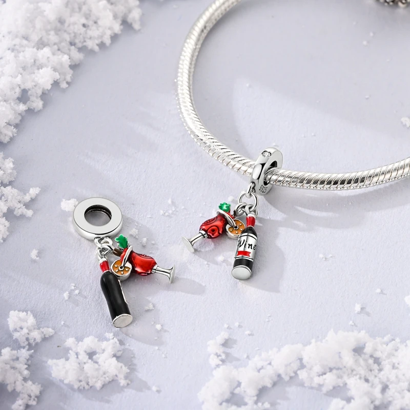 925 Sterling Silver Hot Red Wine Charms Pendant Zircon Dangle Fit 3mm Original Bracelet DIY Women Birthday Anniversary Jewelry
925 Sterling Silver Hot Red Wine Charms Pendant Zircon Dangle Fit 3mm Original Bracelet DIY Women Birthday Anniversary Jewelry