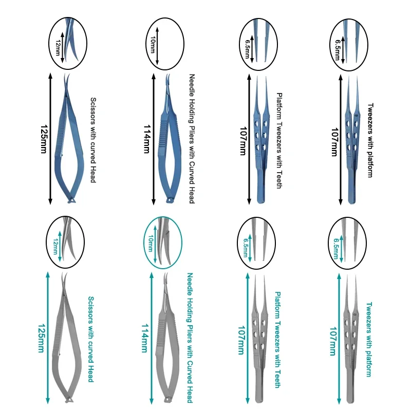 GREATLH 4pcs/set Needle Holders Tweezers Scissors Ophthalmic Instrument Stainless Steel/Titanium Alloy
GREATLH 4pcs/set Needle Holders Tweezers Scissors Ophthalmic Instrument Stainless Steel/Titanium Alloy