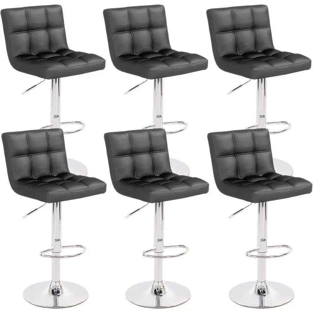 Набор из 6 регулируемых поворотных барных стульев, квадратных сидений из искусственной кожи, подлокотников, высоты стойки с большим основанием для кухни/остров (Bla
Набор из 6 регулируемых поворотных барных стульев, квадратных сидений из искусственной кожи, подлокотников, высоты стойки с большим основанием для кухни/остров (Bla