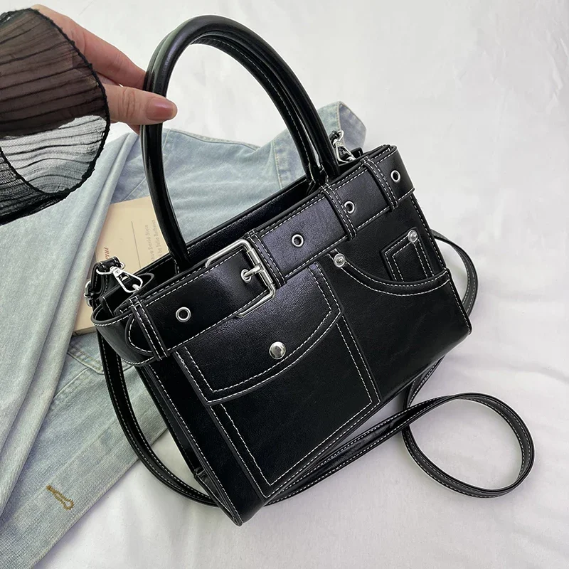 Европейская и американская мотоциклетная сумка, джинсовая дизайнерская сумка через плечо, текстурированная сумка из искусственной кожи, сумки на плечо в стиле панк 
Европейская и американская мотоциклетная сумка, джинсовая дизайнерская сумка через плечо, текстурированная сумка из искусственной кожи, сумки на плечо в стиле панк