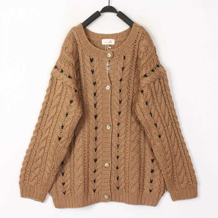 Vintage Autumn Winter Hand Knitted Wool Sweater Women's Open Cardigan Bean Hollow out Long Sleeve round Neck Warm Thermal
Vintage Autumn Winter Hand Knitted Wool Sweater Women's Open Cardigan Bean Hollow out Long Sleeve round Neck Warm Thermal