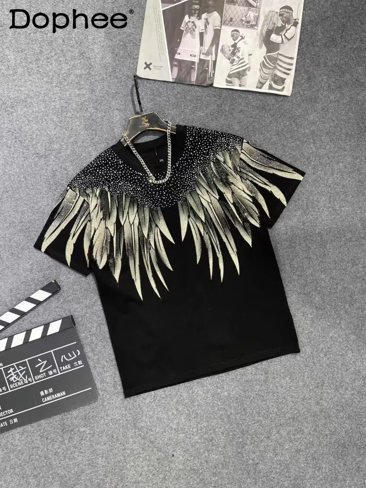 Men's 2025 Summer New Casual Tees Men's Trendy Hot Diamond Wings Solid Color Round Neck Slim Fit Over Size Half Sleeve T-shirts
Men's 2025 Summer New Casual Tees Men's Trendy Hot Diamond Wings Solid Color Round Neck Slim Fit Over Size Half Sleeve T-shirts