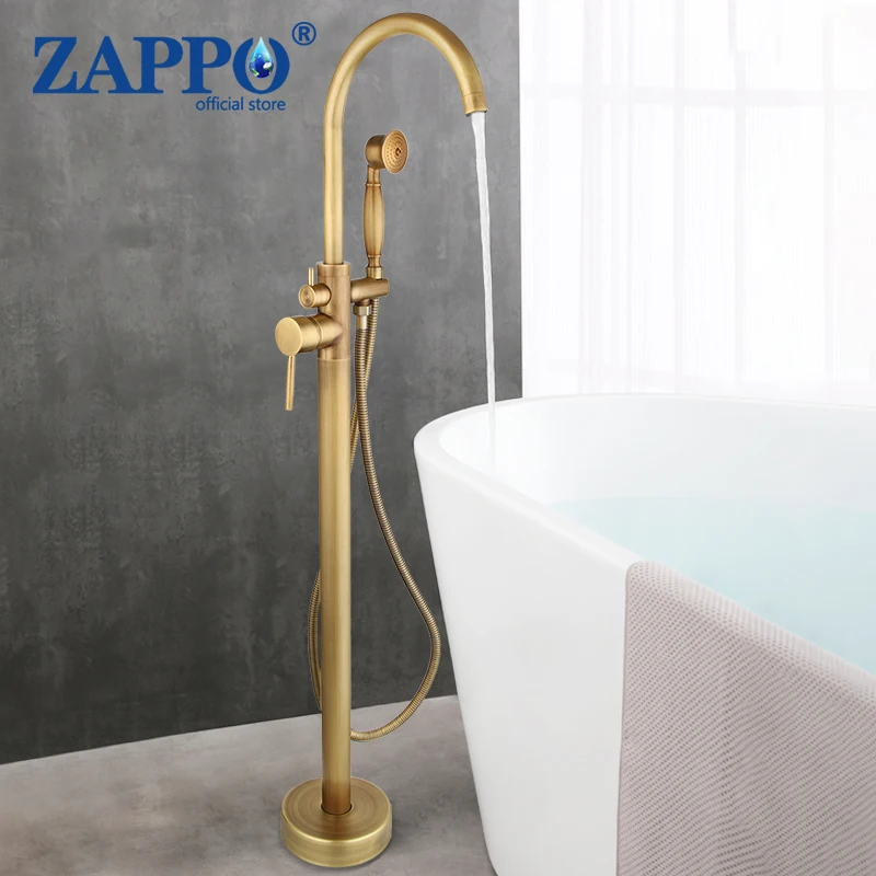 ZAPPO Classic Style Antique Brass Shower Systerm Clawfoot Bath Shower Faucet Set Freestanding Bathtub Shower Filler Mixer
ZAPPO Classic Style Antique Brass Shower Systerm Clawfoot Bath Shower Faucet Set Freestanding Bathtub Shower Filler Mixer
