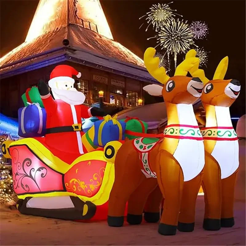 2.1m Length Christmas Decoration Inflatable Santa Reindeer Sled Builtin LED Light Xmas Party Indoor Outdoor Garden Prop Ornament
2.1m Length Christmas Decoration Inflatable Santa Reindeer Sled Builtin LED Light Xmas Party Indoor Outdoor Garden Prop Ornament