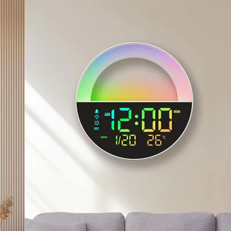 Современные цифровые настенные часы с дистанционным управлением, регулируемые яркие 11 цветовых режимов, светодиодный ночник с питанием от USB для спальни, офиса
Современные цифровые настенные часы с дистанционным управлением, регулируемые яркие 11 цветовых режимов, светодиодный ночник с питанием от USB для спальни, офиса