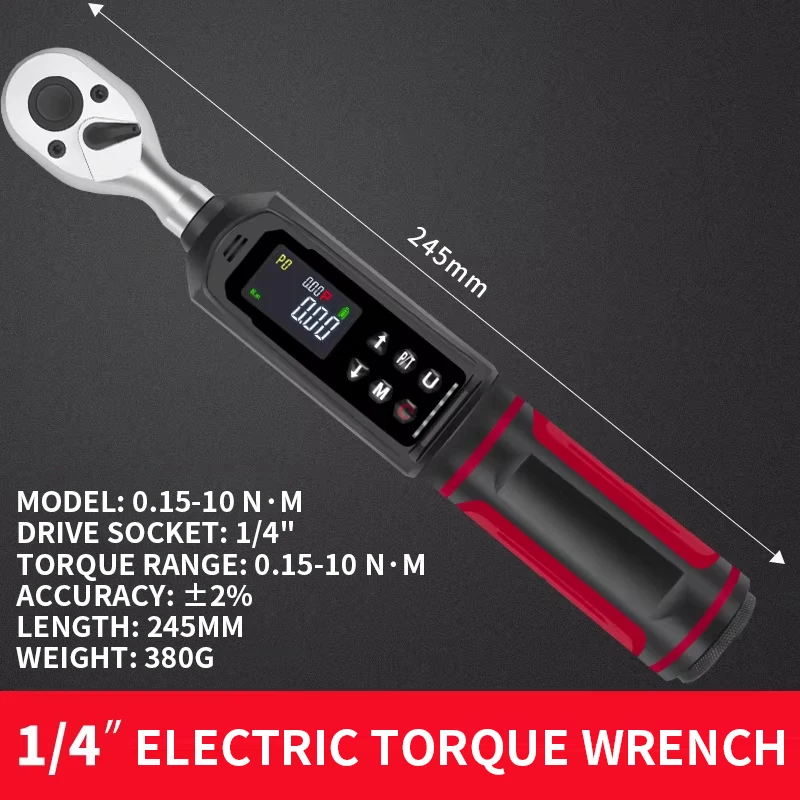 0.15-10 N·m Digital Torque Wrench 1/2" High-Precision Industrial-Grade Automotive Spark Plug Electronic Preset Adjustable
0.15-10 N·m Digital Torque Wrench 1/2" High-Precision Industrial-Grade Automotive Spark Plug Electronic Preset Adjustable