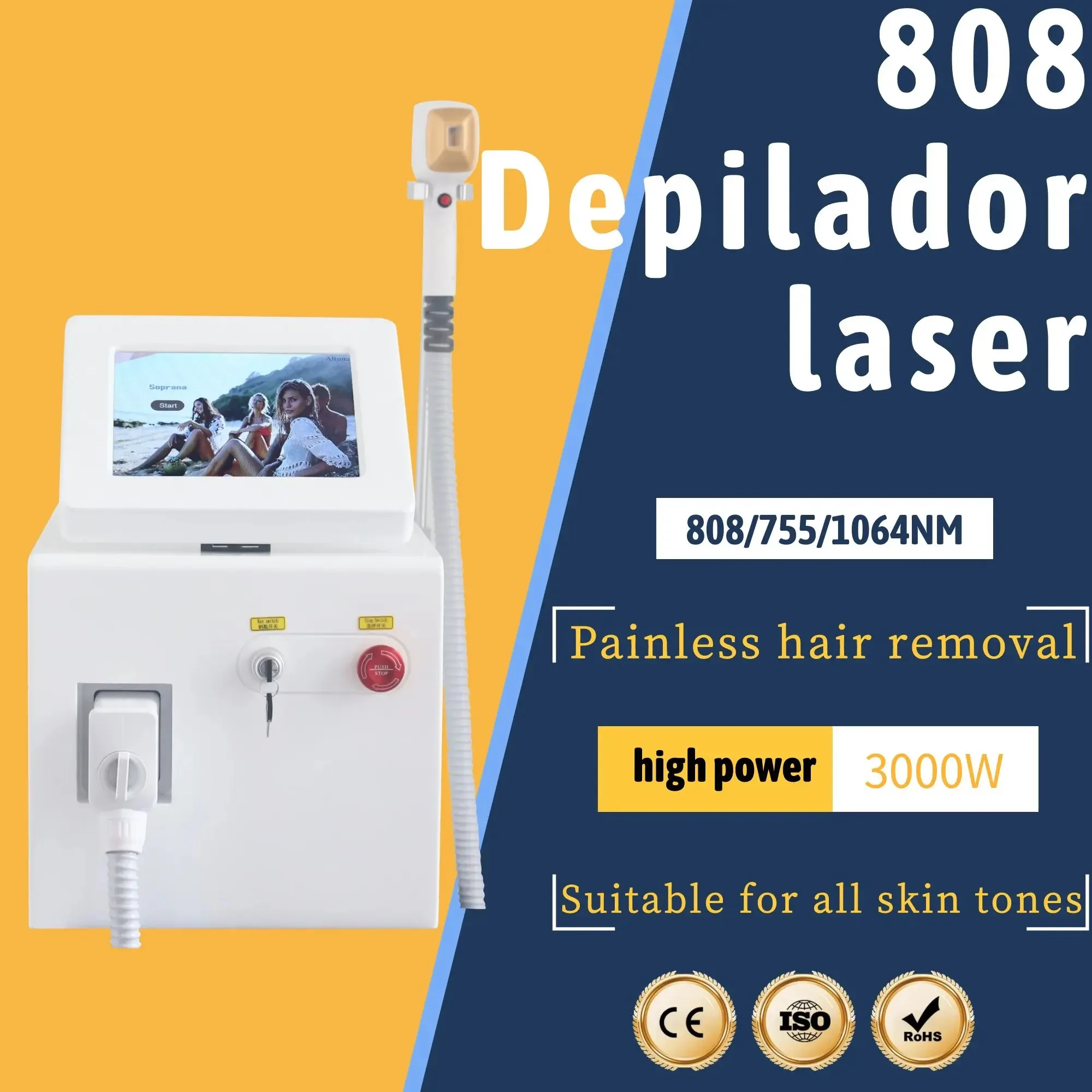 2025 Professional 808 Ice Point Hair Removal Machine Permanent Pain Free Hair Removal 3-Wavelength Equipment
2025 Professional 808 Ice Point Hair Removal Machine Permanent Pain Free Hair Removal 3-Wavelength Equipment