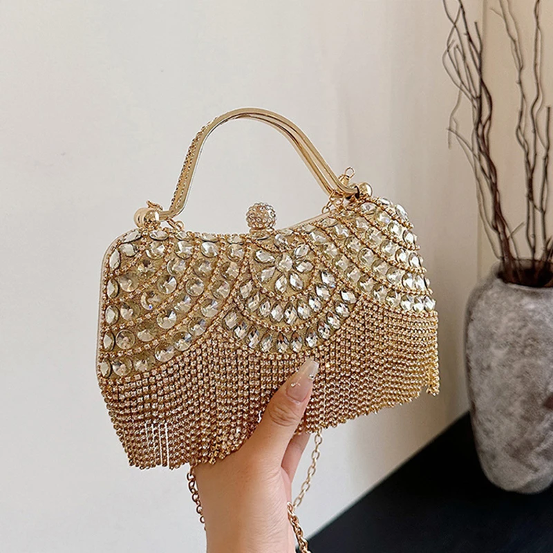 Diamond Evening Clutch Bag Golden Tassel Handbag Boutique Shinging Metallic Rhinestone Purses And Handbags Bridal Wedding Party
Diamond Evening Clutch Bag Golden Tassel Handbag Boutique Shinging Metallic Rhinestone Purses And Handbags Bridal Wedding Party