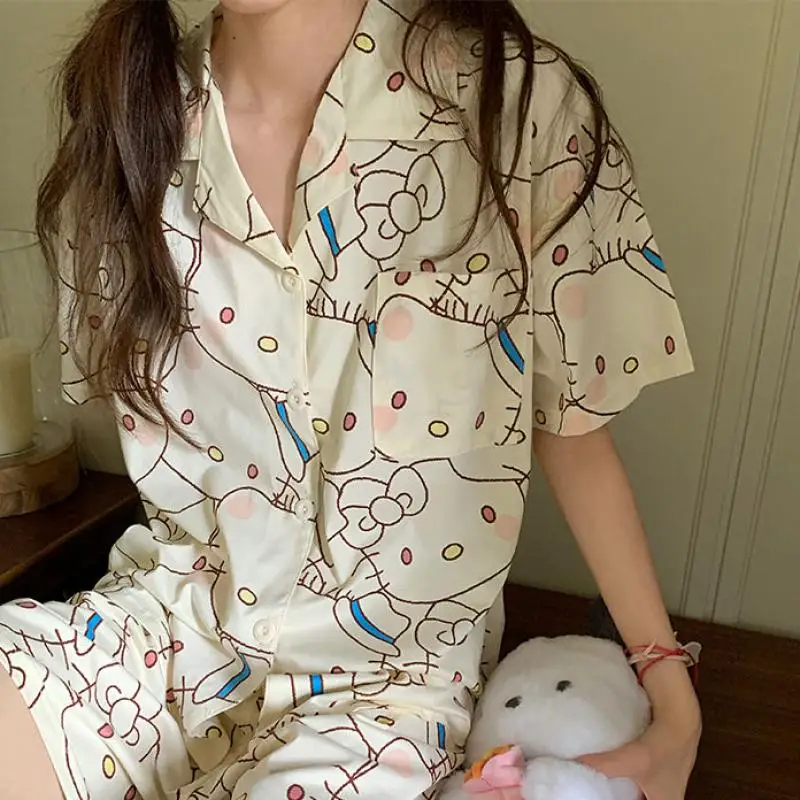 2Pcs Sanrio Hello Kitty Hello Kitty Pajamas Set Spring Autumn Anime Print Cartoon Soft Comfortable Sweet Cute Girls Home Clothes
2Pcs Sanrio Hello Kitty Hello Kitty Pajamas Set Spring Autumn Anime Print Cartoon Soft Comfortable Sweet Cute Girls Home Clothes
