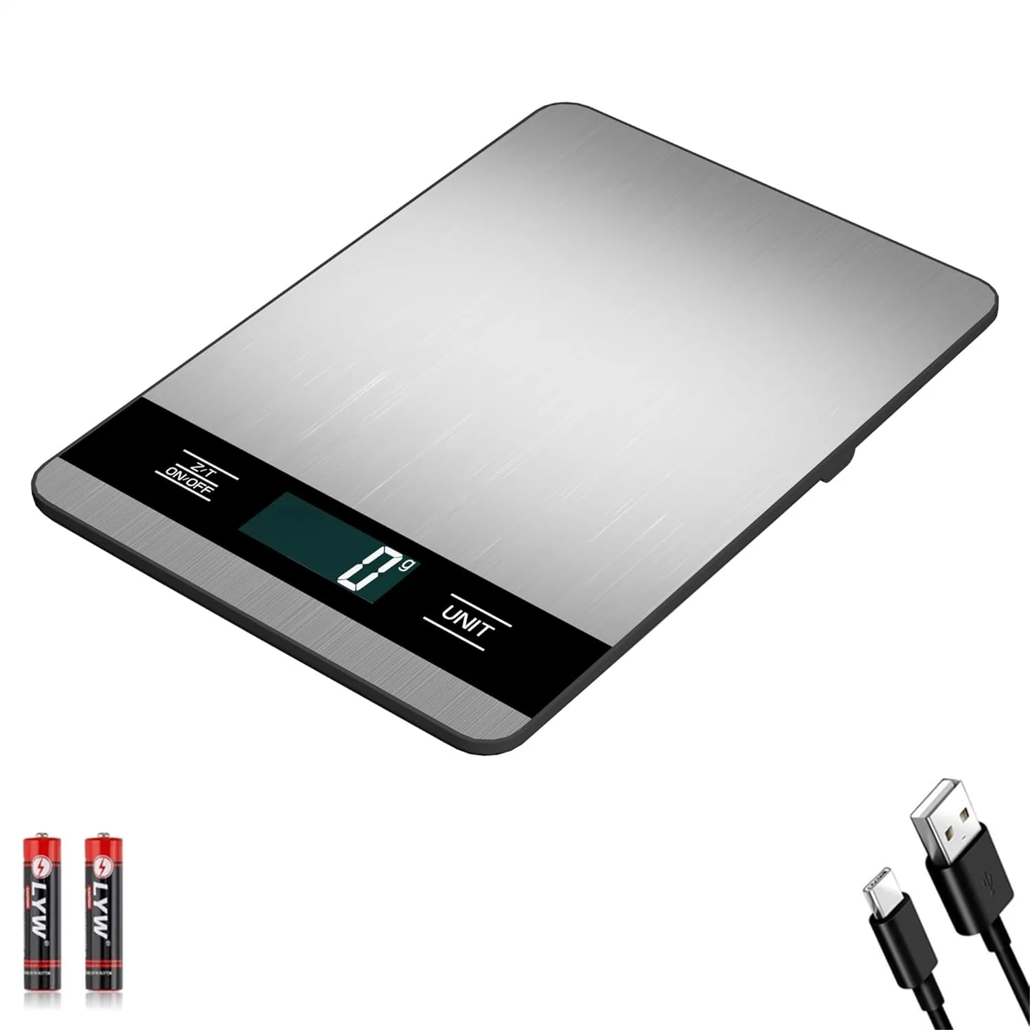 Digital Kitchen Scale 33lb/15kg High Capacity with 1g Precision for Baking Cooking and Meal Prep, USB Rechargeable
Digital Kitchen Scale 33lb/15kg High Capacity with 1g Precision for Baking Cooking and Meal Prep, USB Rechargeable