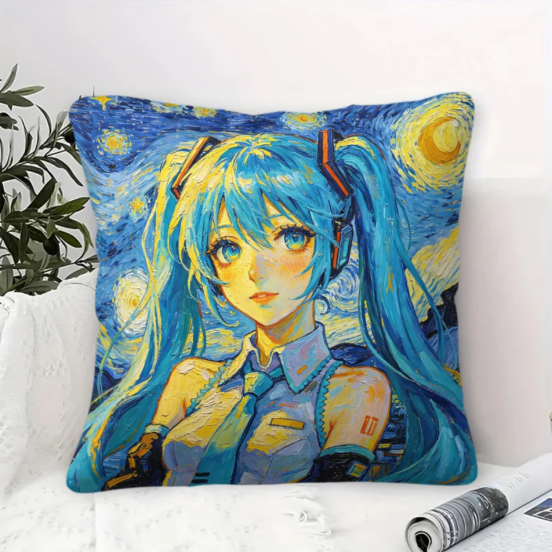 Hatsune Miku Starry Night Throw Pillow Van Gogh Inspired Anime Cushion for Gaming Room Teen Room Sofa Bedroom Decor Gift for Fan
Hatsune Miku Starry Night Throw Pillow Van Gogh Inspired Anime Cushion for Gaming Room Teen Room Sofa Bedroom Decor Gift for Fan