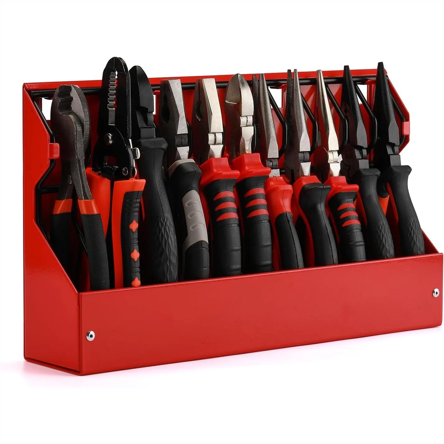 11 Slots Pliers Rack Organizer Holder, All Steel for Standard & Wide Pliers, Tilt Design, Fits Toolbox Drawer, Chest, Pegboard
11 Slots Pliers Rack Organizer Holder, All Steel for Standard & Wide Pliers, Tilt Design, Fits Toolbox Drawer, Chest, Pegboard