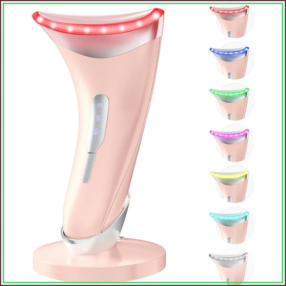 7 Color Light Therapy Facial Massager with Adjustable Vibration and Thermals for Wrinkles, Double Chin, Red Light Skin Care Tool with Base
7 Color Light Therapy Facial Massager with Adjustable Vibration and Thermals for Wrinkles, Double Chin, Red Light Skin Care Tool with Base