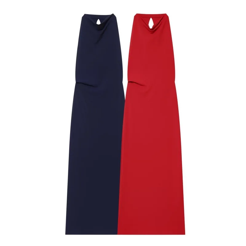 Withered Temperament Backless Hanging Neck Pleated Dress For Women Clothes Dress Elegant Party Dresses Vestidos Women's Dress
Withered Temperament Backless Hanging Neck Pleated Dress For Women Clothes Dress Elegant Party Dresses Vestidos Women's Dress