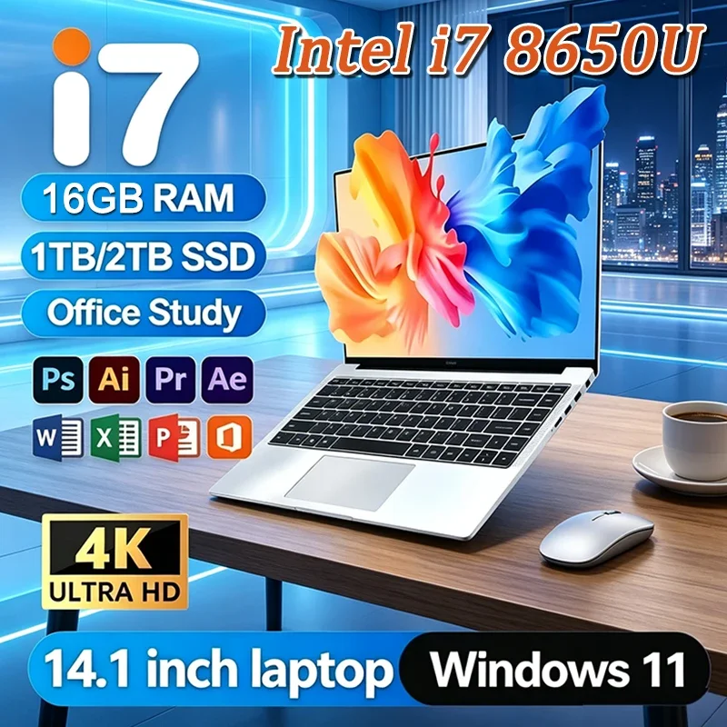 14.1"Laptop Computer PC Intel Core i7 8650U Laptop Ultra Slim Notebook 12GB RAM 1TB 2TB SSD Office Study Windows 11 1920*1080
14.1"Laptop Computer PC Intel Core i7 8650U Laptop Ultra Slim Notebook 12GB RAM 1TB 2TB SSD Office Study Windows 11 1920*1080