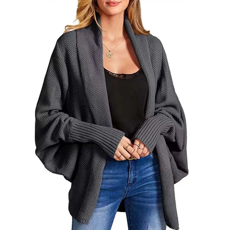 Elegant Bat Sleeve Shawl Knitted Sweater Women Casual Loose Soft Autumn Cardigan Fashion Solid Ladies Warm Knitwears Tops 28230
Elegant Bat Sleeve Shawl Knitted Sweater Women Casual Loose Soft Autumn Cardigan Fashion Solid Ladies Warm Knitwears Tops 28230