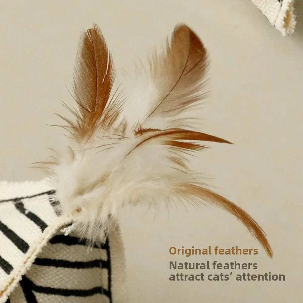 New Canvas Triangular Cat with Bells Feathers Soft Surface Cat Teaser Inner Catnip Pet Self-Play Home Play
New Canvas Triangular Cat with Bells Feathers Soft Surface Cat Teaser Inner Catnip Pet Self-Play Home Play
