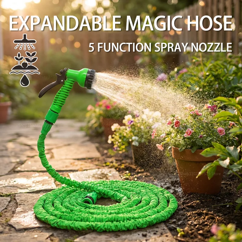 Expandable Magic Hosewith 7 Water Spray Functions High Pressure Car Wash Water Gun Garden Watering Hose for Home Outdoor Yard.
Expandable Magic Hosewith 7 Water Spray Functions High Pressure Car Wash Water Gun Garden Watering Hose for Home Outdoor Yard.